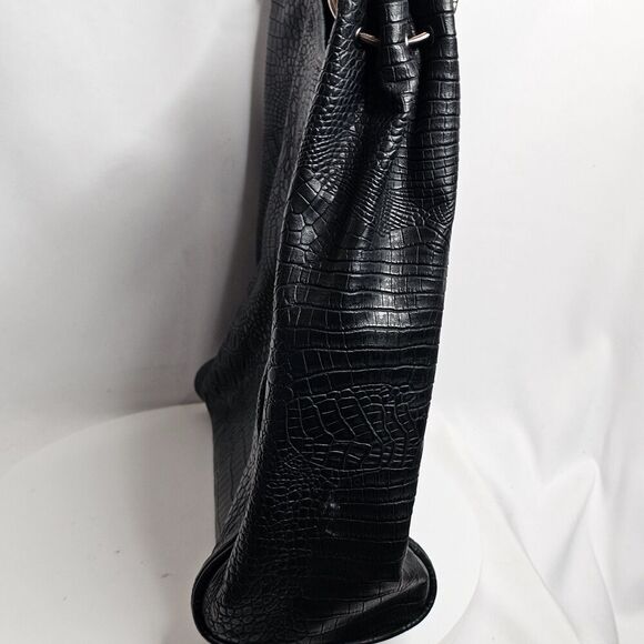 BABY PHAT Rare Vintage 90s Y2k Hobo Shoulder Bag Black Silver Hardware Studs - Picture 2 of 9